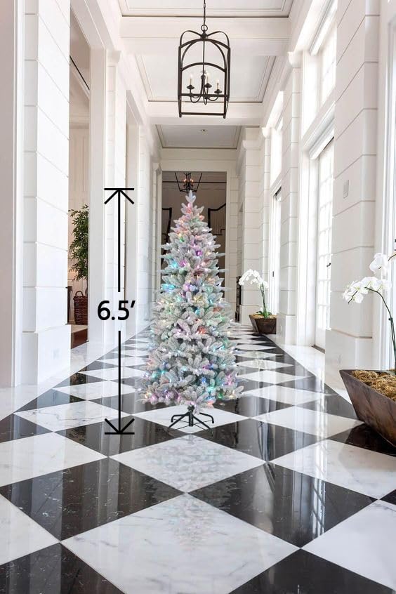 (Open Box Discount) Luora Smart Christmas Trees, Snow Flocked, App Compatible with Amazon Alexa & Google Nest Voice Control