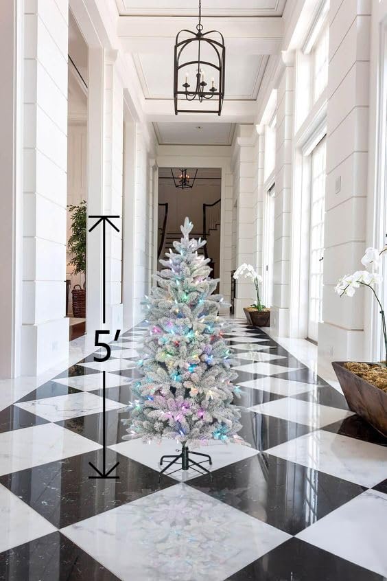 (Open Box Discount) Luora Smart Christmas Trees, Snow Flocked, App Compatible with Amazon Alexa & Google Nest Voice Control