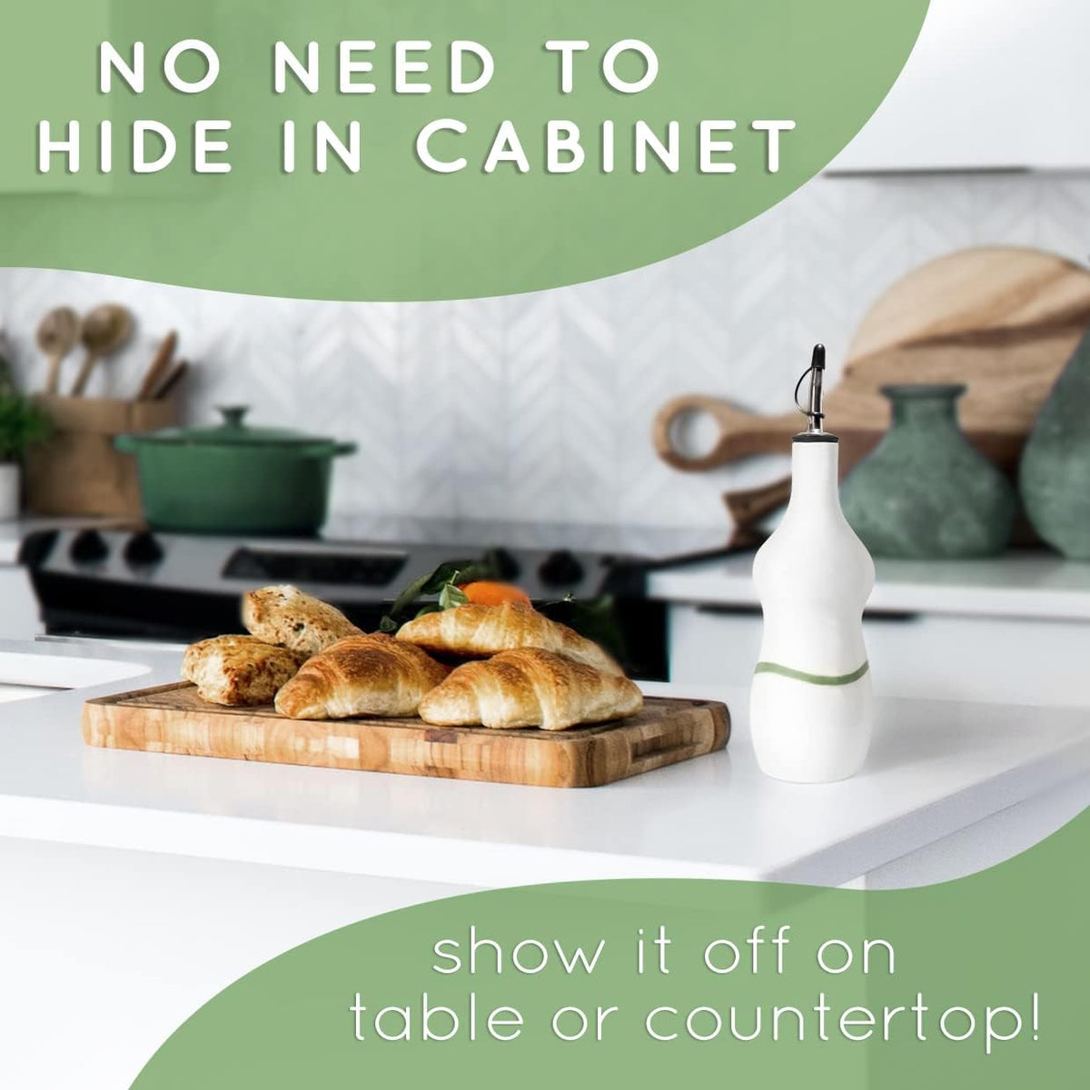 Ceramic Olive Oil Cruet (Dispenser) - White