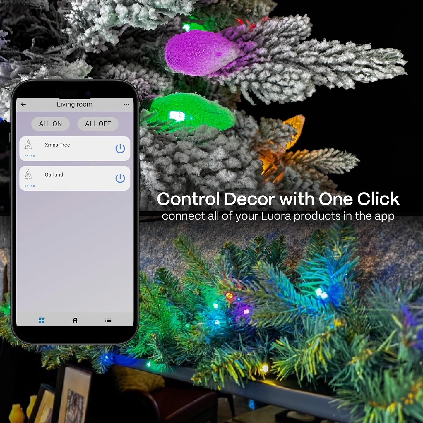 (Open Box Discount) Luora Smart Christmas Trees, Snow Flocked, App Compatible with Amazon Alexa & Google Nest Voice Control